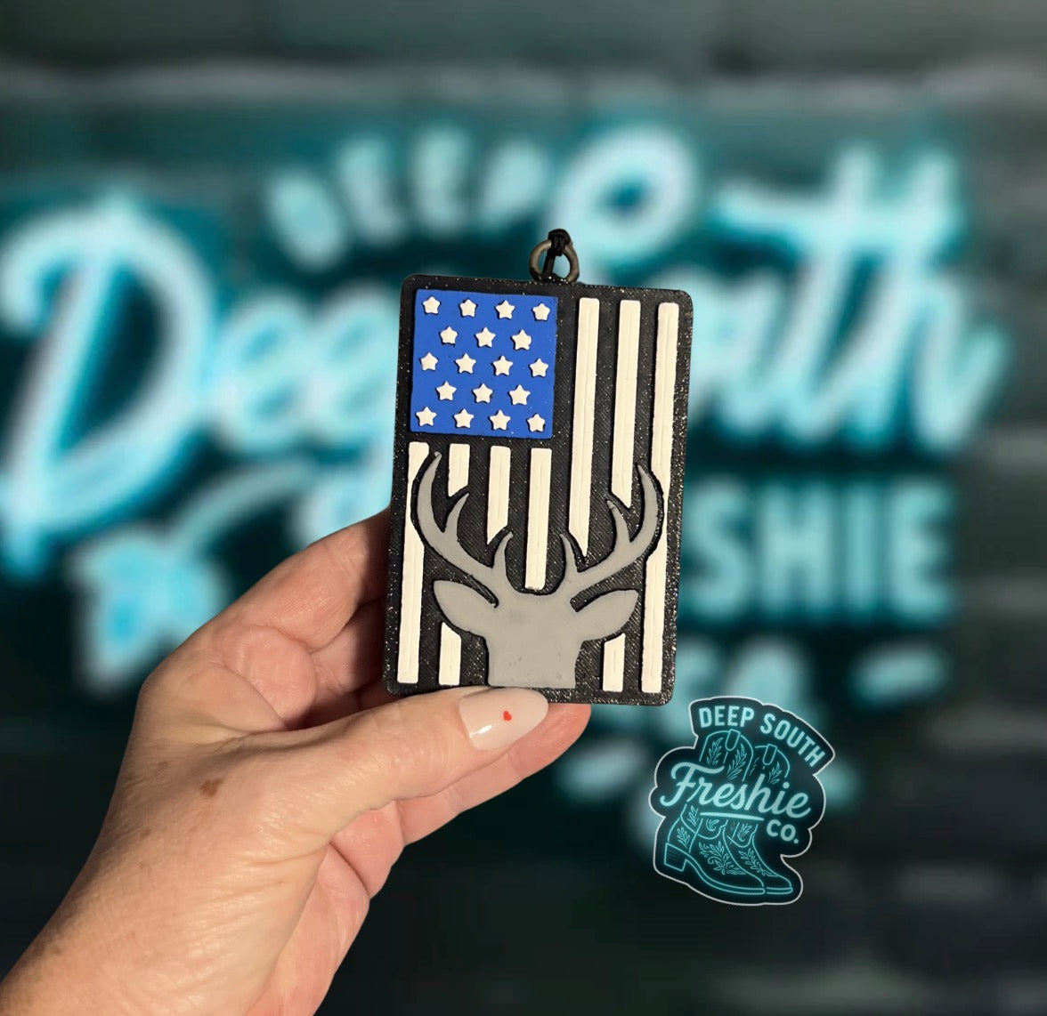 Flag With Deer  Scent: Whiskey